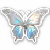 Jewel Butterfly Opal en Zilver Sticker (Voorkant)