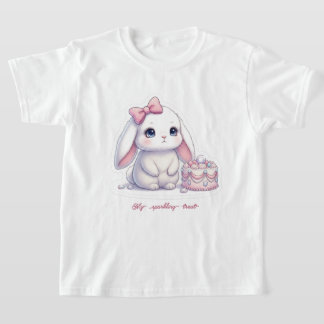 Jewel Cake Bunny - Pink Ribbon & Gemstone Sweet  T-shirt