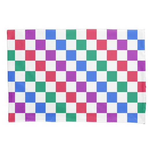 Jewel candy diagonal checker pattern kussensloop (Voorkant-Links)