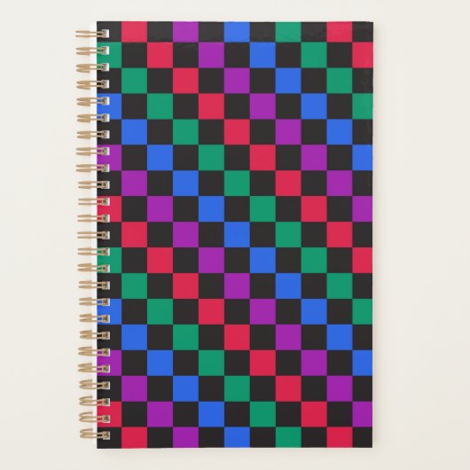 Jewel candy diagonal checkerboard pattern planner (Voorkant)