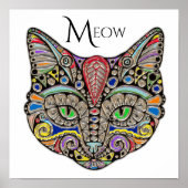 Jewel Cat Colorful Boho Poster (Voorkant)