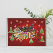 Jewel-Covered Gingerbrood House Kaart (Staand voorkant)