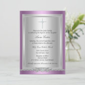 Jewel Cross Baptism/Christening Uitnodiging (Staand voorkant)