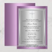 Jewel Cross Baptism/Christening Uitnodiging (Voorkant / Achterkant)