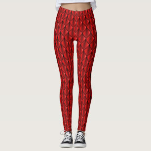 Jewel Dragon Scale (Red) Fantasy leggings
