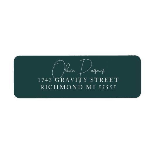 Jewel Emerald Green Modern - Minimaal gebogen Etiket (Voorkant)