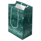 Jewel Emerald Groen Glitterig Glitter Medium Cadeauzakje (Voorkant Gekanteld)