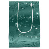 Jewel Emerald Groen Glitterig Glitter Medium Cadeauzakje (Achterkant)