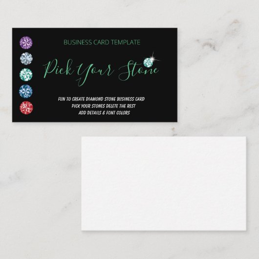 Jewel Fun Diamonds Rhinestone Visitekaartje (Voorkant / Achterkant)