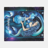 Jewel Galaxy Zodiac Aquarius Fleece Deken (Voorkant (Horizontaal))