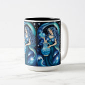 Jewel Galaxy Zodiac Aquarius Tweekleurige Koffiemok (Voorkant rechts)