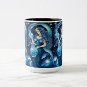 Jewel Galaxy Zodiac Aquarius Tweekleurige Koffiemok (Center)