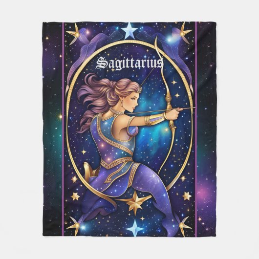 Jewel Galaxy Zodiac Boogschutter Fleece Deken (Voorkant)