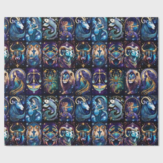 Jewel Galaxy Zodiac Cadeaupapier (Vlak)