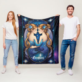 Jewel Galaxy Zodiac Gemini Fleece Deken