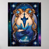 Jewel Galaxy Zodiac Gemini Poster (Voorkant)