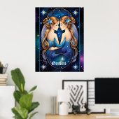 Jewel Galaxy Zodiac Gemini Poster (Thuiskantoor)