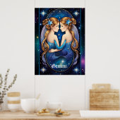 Jewel Galaxy Zodiac Gemini Poster (Keuken)
