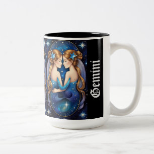Jewel Galaxy Zodiac Gemini Tweekleurige Koffiemok