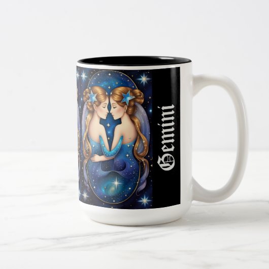 Jewel Galaxy Zodiac Gemini Tweekleurige Koffiemok (Rechts)