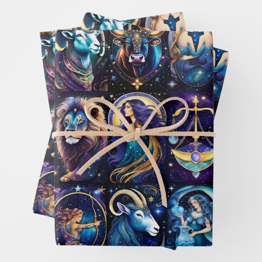 Jewel Galaxy Zodiac Inpakpapier Vel (In situ)