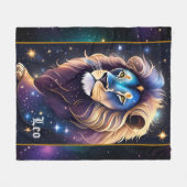 Jewel Galaxy Zodiac Leo Fleece Deken (Voorkant (Horizontaal))