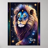 Jewel Galaxy Zodiac Leo Poster (Voorkant)