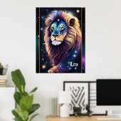 Jewel Galaxy Zodiac Leo Poster (Thuiskantoor)
