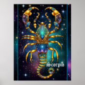 Jewel Galaxy Zodiac Schorpioen Poster (Voorkant)