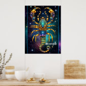 Jewel Galaxy Zodiac Schorpioen Poster (Keuken)