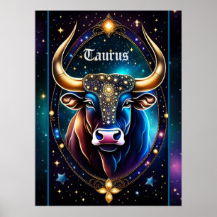 Jewel Galaxy Zodiac Taurus Poster