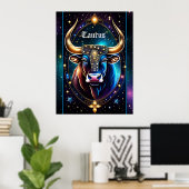 Jewel Galaxy Zodiac Taurus Poster (Thuiskantoor)