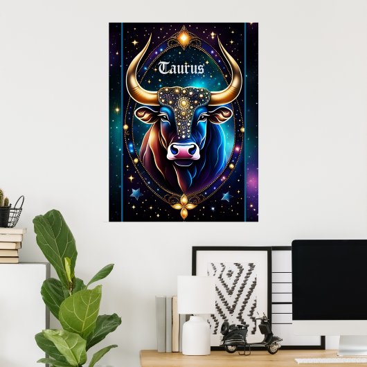 Jewel Galaxy Zodiac Taurus Poster (Thuiskantoor)