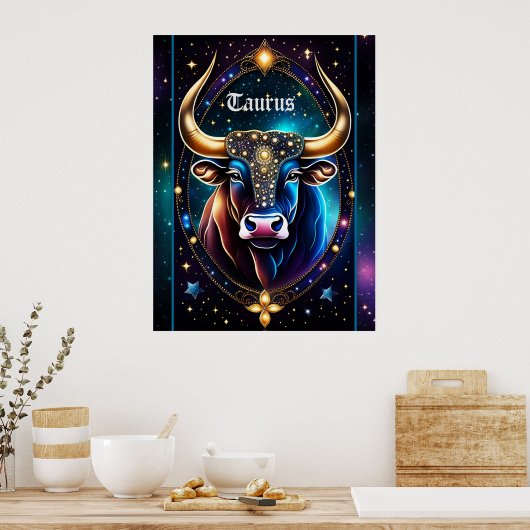 Jewel Galaxy Zodiac Taurus Poster (Keuken)