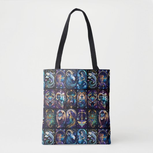 Jewel Galaxy Zodiac Tote Bag (Voorkant)