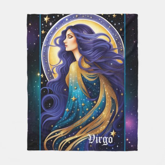 Jewel Galaxy Zodiac Virgo Fleece Deken (Voorkant)