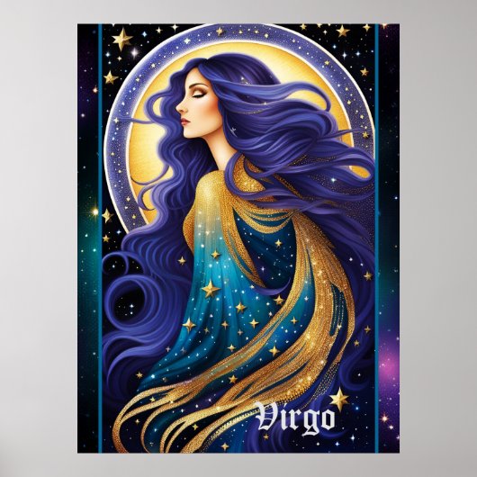 Jewel Galaxy Zodiac Virgo Poster (Voorkant)