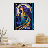Jewel Galaxy Zodiac Virgo Poster (Keuken)