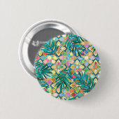 Jewel-getonde Marokkaanse patroon met palmbladeren Ronde Button 5,7 Cm (Voorkant /achterkant)