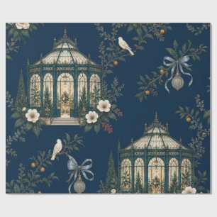 Jewel Glasshouse Midnight Blue Kerstverpakking Cadeaupapier