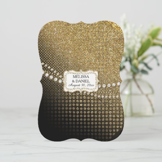  Jewel Glitter Glam Old Hollywood Regency Kaart (Staand voorkant)