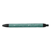 Jewel Green Emerald Glittery Glitzy Zwarte Inkt Pen (Voorkant)