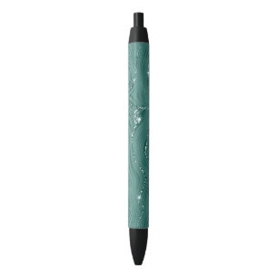 Jewel Green Emerald Glittery Glitzy Zwarte Inkt Pen