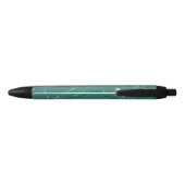 Jewel Green Emerald Glittery Glitzy Zwarte Inkt Pen (Achterkant)