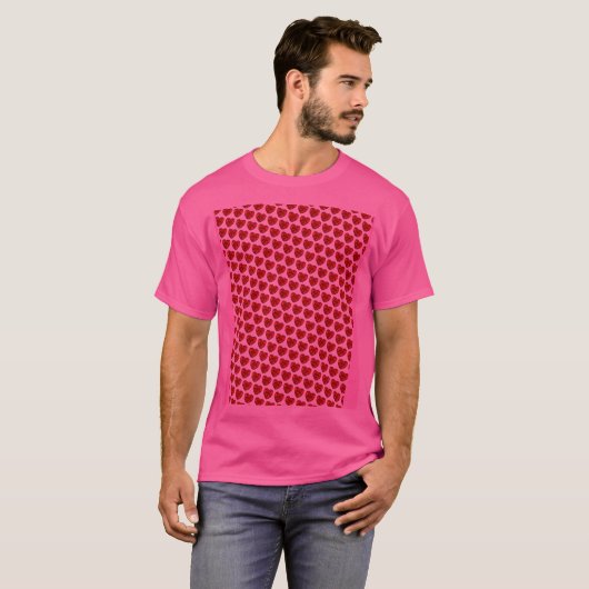Jewel Hearts Pattern T-Shirt (Voorkant volledig)