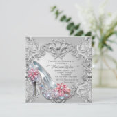 Jewel High Heel Schoen Quinceañera Verjaardagsfees Kaart (Staand voorkant)