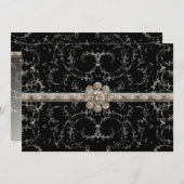 Jewel Kijk Silver Bling Octagonal Diamond Swirls Kaart (Voorkant / Achterkant)