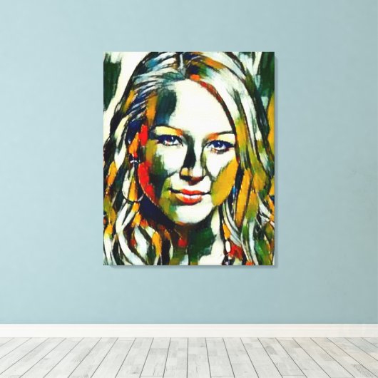 Jewel Kilcher Olie Portret Canvas Afdruk (Insitu (Houten vloer))