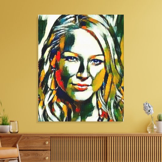 Jewel Kilcher Olie Portret Canvas Afdruk (Insitu (Woonkamer))