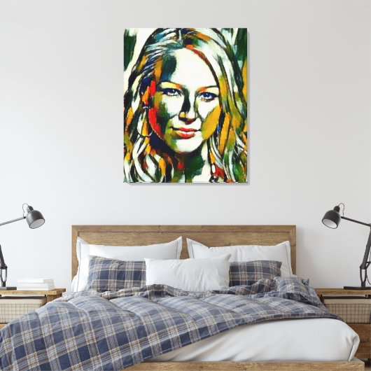 Jewel Kilcher Olie Portret Canvas Afdruk (Insitu (Slaapkamer))